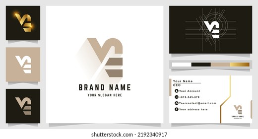Logotipo de letra con monograma NE o Nt con diseño de tarjeta de visita
