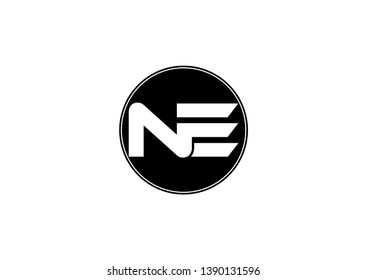 Letter NE simple logo design vector