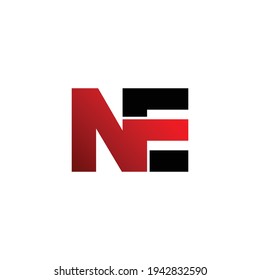 Letra NE diseño simple de logotipo vectorial