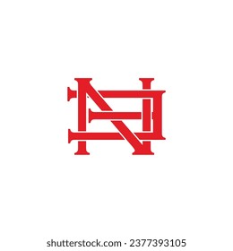 letra ne rayas solapar simple logo vector 