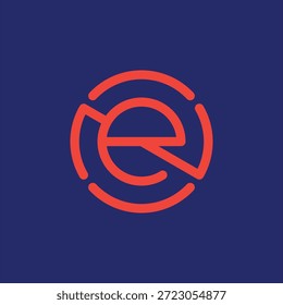 letra NE Plantilla de Vector de diseño de logotipo de concepto tecnológico