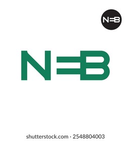 Letter NEB Logo Negative Space