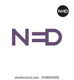 Letter NED Logo Negative Space