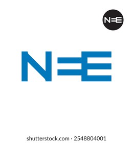 Letter NEE Logo Negative Space