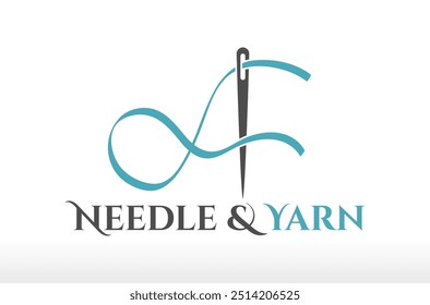 Letter A Needle and Yarn Thread Logo Design Vector Icon Symbol Illustrations. Multifunctional logo that can used in many fashion clothing stitching business companies and services. its a creative.