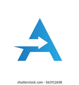 Buchstabe A mit negativem Leerzeichen, Pfeillogo