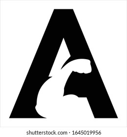 Letra A con diseño vectorial de logotipo de construcción espacial negativo