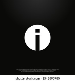 Letter I negative space Logo icon monogram design. Vector graphic design template element. black background.