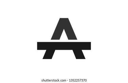 letter A negative space, table	