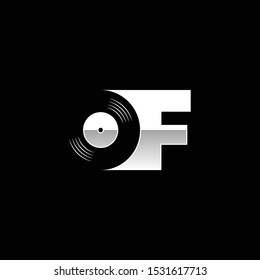 Letter OF with Negative Space Vinyl - Logo for DJ or Record