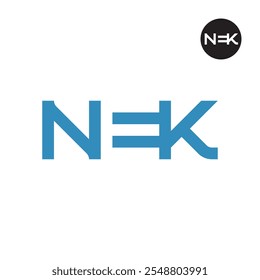 Espaço negativo do logotipo da letra NEK