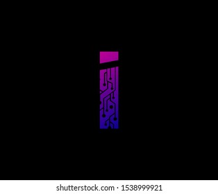 Letter I Network Digital Logo Icon , Technology and digital abstract dot connection vector logo. (sign, symbol, icon, design element). Technology design.