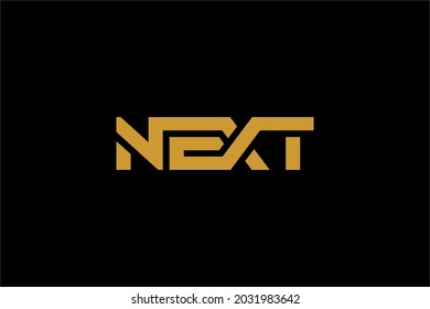 vector de diseño del logotipo de la letra NEXT. Signo de contorno de tipo rojo. Iconos vectoriales de letras monográficas.