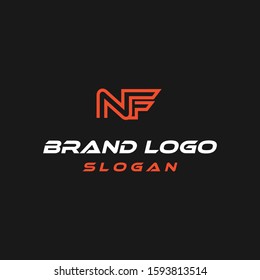 Letter NF Bold Outline Creative Abstract Business Logo