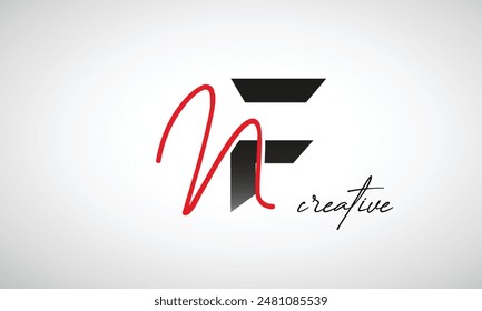 Letter NF Creative Clean Logo Design