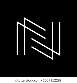 Letter NF FN creative line monogram logo