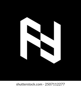 Letter NF or FN or FF creative monogram logo
