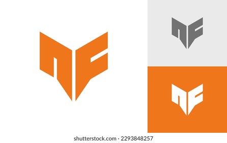 Letra NF diseño inicial del logotipo del monograma