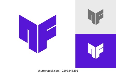 Letter NF initial monogram logo design