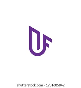 letter nf line art geometric design emblem logo vector