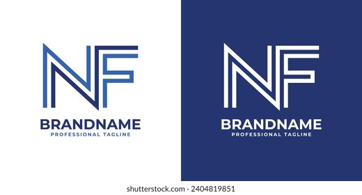 Letter NF Line Monogram Logo, suitable for business with NF or FN initials