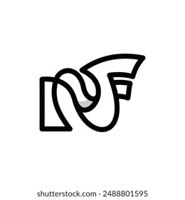 Letra NF Line Simple Geometric Business Diseño Creativo Logo