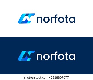 Letter NF modern business logo icon