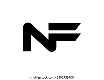 Letter NF simple logo design vector