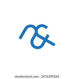 letter nf simple loop lines geometric logo vector 