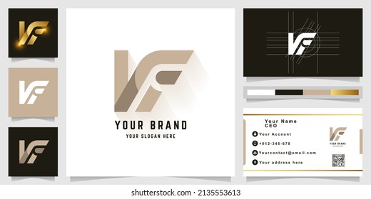 Letter NF or VF monogram logo with business card design