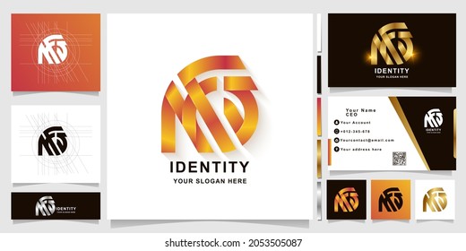 Letter NFS or Na monogram logo template with business card design