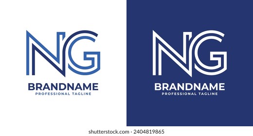 Monogramm-Logo der Letter NG Line, geeignet für Geschäfte mit NG- oder GN-Initialen