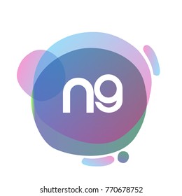 Letter NG logo with colorful splash background, letter combination logo design for creative industry, web, business and company.
