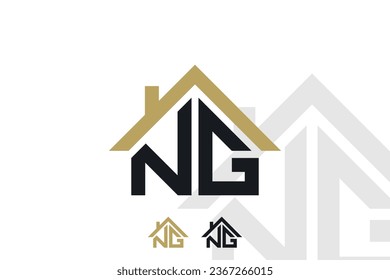letter ng logo design with house illusration concept 