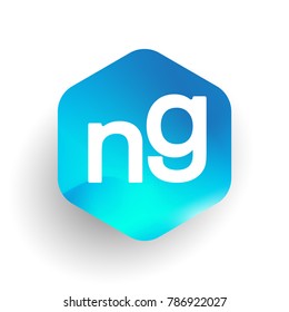 Letter NG logo in hexagon shape and colorful background, letter combination logo design for business and company identity.
