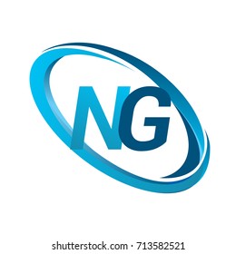 letter NG logotype design for company name colored blue swoosh. vector logo for business and company identity.