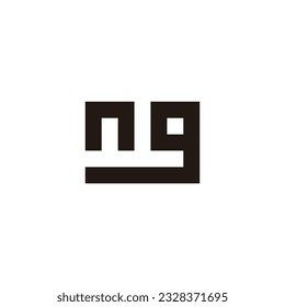 Letra ng cuadrado, símbolo geométrico único vector de logotipo simple