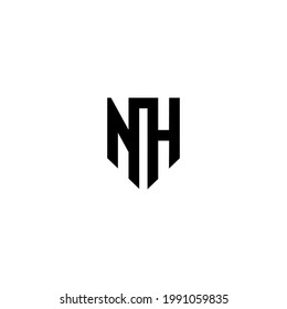 letter nh hn logo design vector