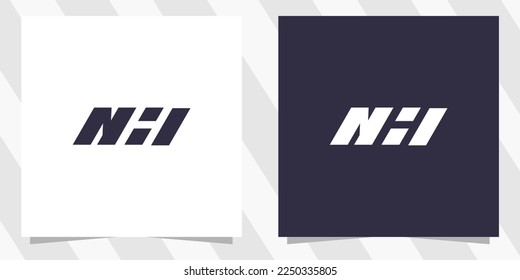 letter nh hn logo design