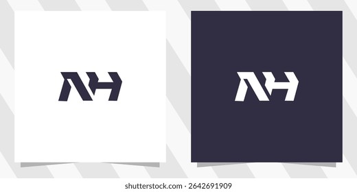letter nh hn logo design