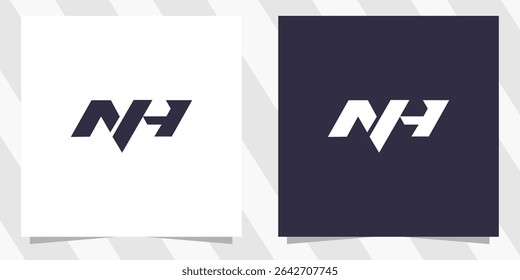 letter nh hn logo design
