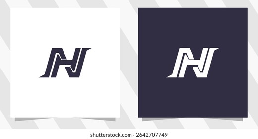 letter nh hn logo design