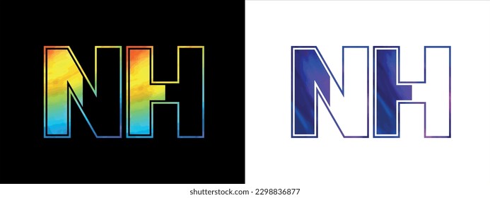 Letter NH logo design vector template. Creative modern luxurious logotype for corporate business identity