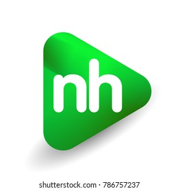 Letter NH logo in triangle shape and colorful background, letter combination logo design for business and company identity.
