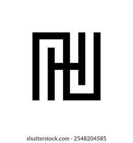 Letra NH logotipo de monograma cuadrado mínimo
