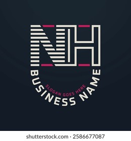 Letter NH Premium Logo Design, NH Modern Business Logo Design