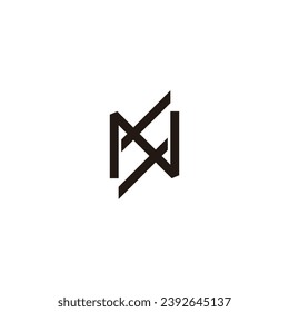 letter nh simple geometric line logo vector 