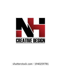 Letter NH simple logo design vector