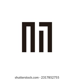 Buchstabe nh quadratisches Symbol mit einfachem Logo, Vektorgrafik