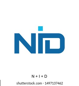 letter NID concept, typography vector, initial logo template